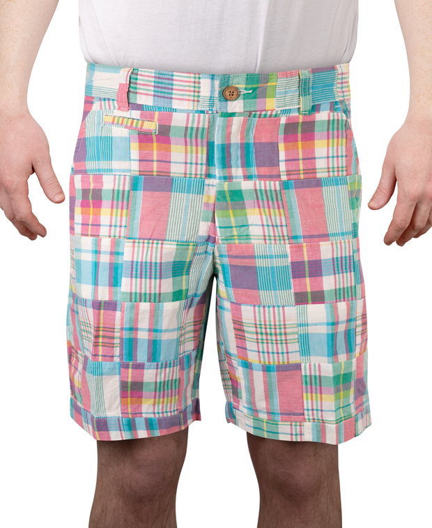 Patch Madras Short, Sky Blue