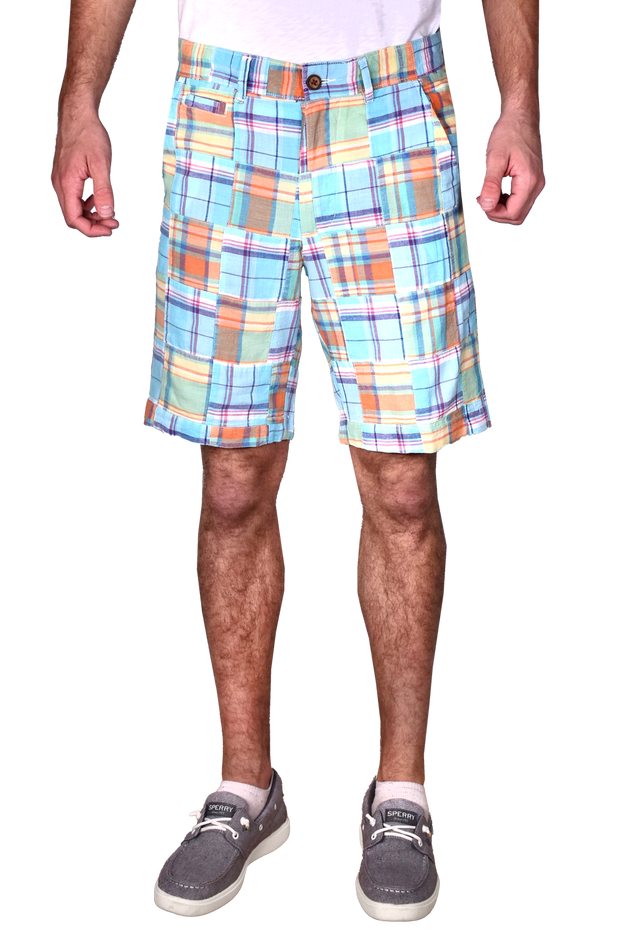 Patch Madras Short, Sky Blue