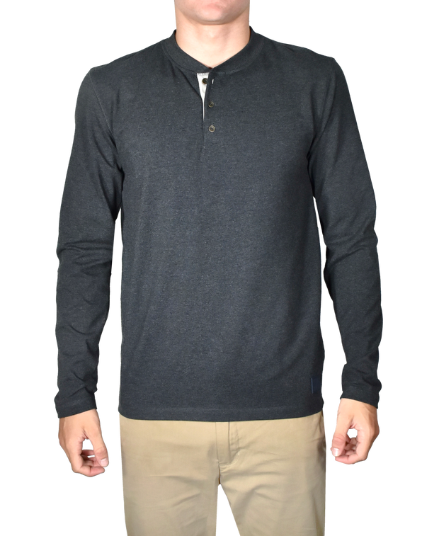 Heathered Stretch Jersey Henley